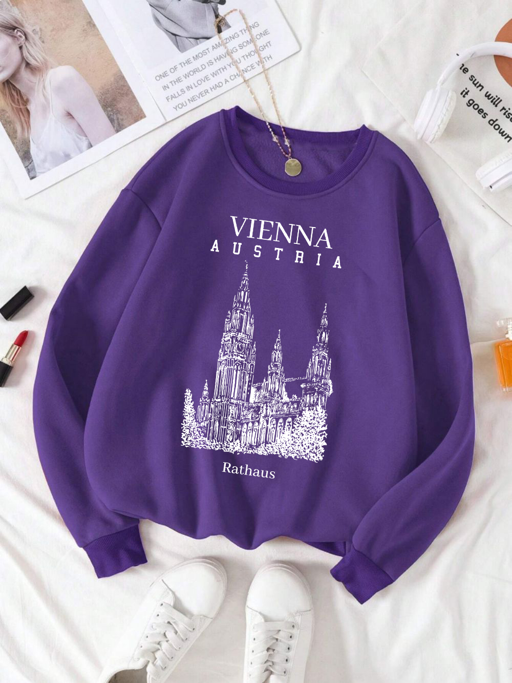 Winter Clothing Vienna - Женский свитшот с принтом Vienna Austria