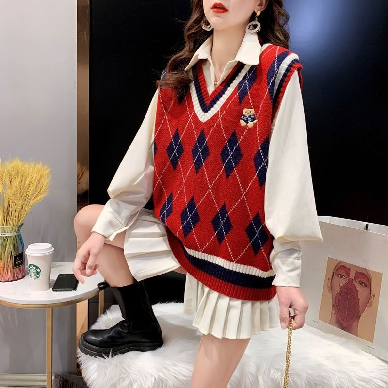 Winter Clothing Offer - Красные вязаные жилеты для женщин, жилет