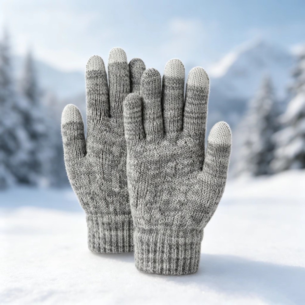 Knit Glove Touch Screen - Комплект из 2 предметов: модные зимние