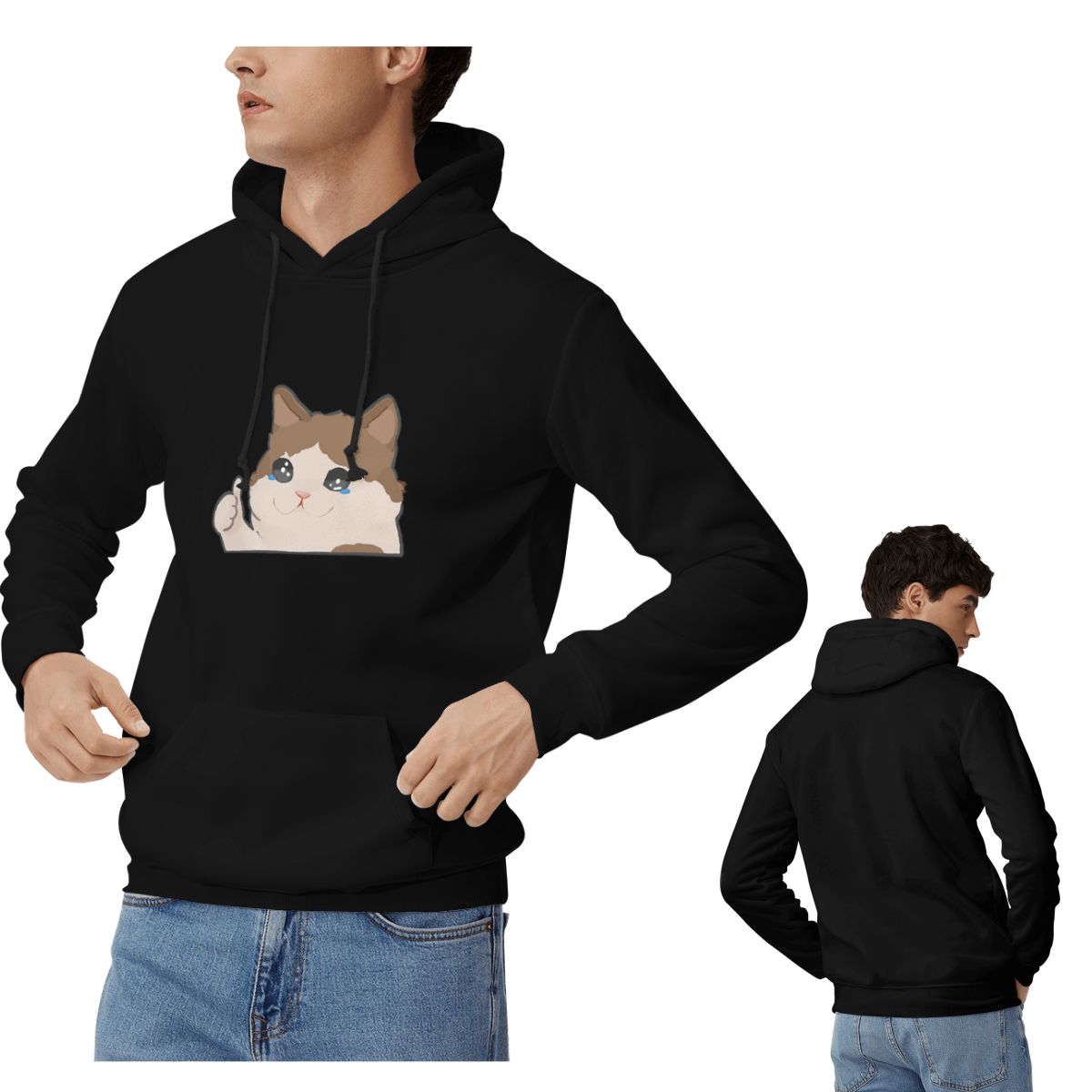 Winter Clothing Meme - Толстовки с капюшоном «Плачающий кот», мужские