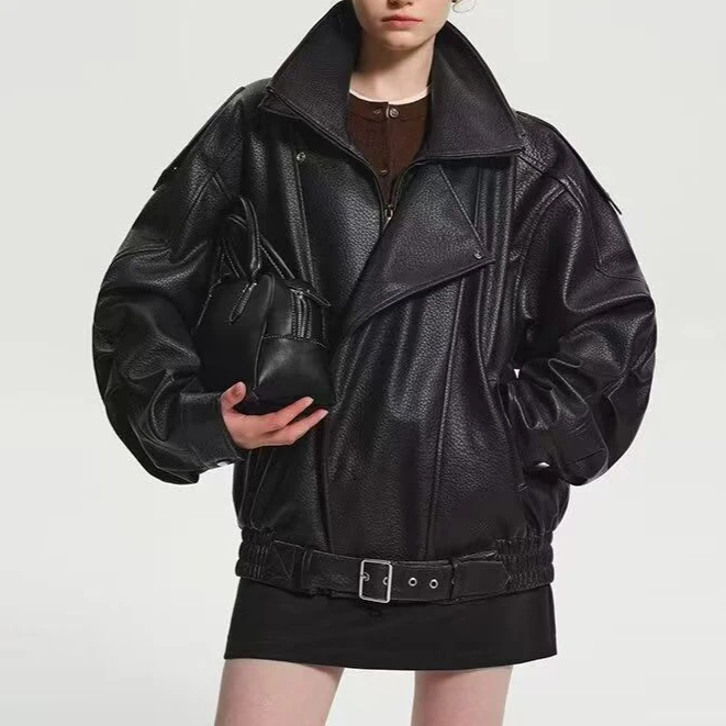 Quality Winter Clothing Bomber Jacket - Высококачественная куртка-бомбер, женская роскошная байкерская кожаная